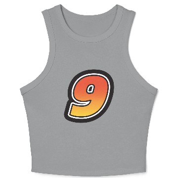 Discover Number Nine 9 Gradient Yellow Orange 3 Stroke Crop Tank Top