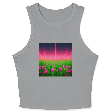 Discover Glowing pink flowers Crop Tank Top
