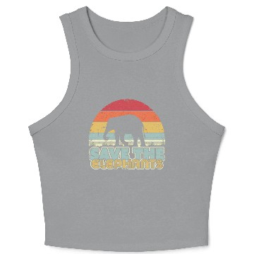 Discover Save The Elephants Retro Elephant Crop Tank Top