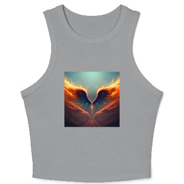 Discover Mashup Epic Wallpaper Flaming Angel Wings Crop Tank Top