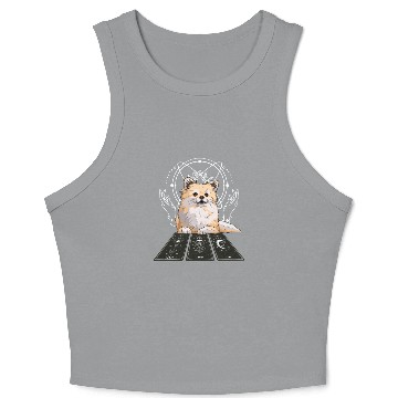 Discover Corgi Tarot Card Reader Cool Tarot Cartomancy Crop Tank Top