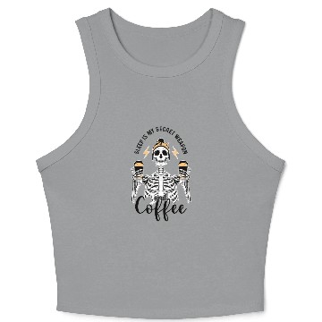 Discover Skeleton Drink Tired Mom needs Coffee Crop Tank Top