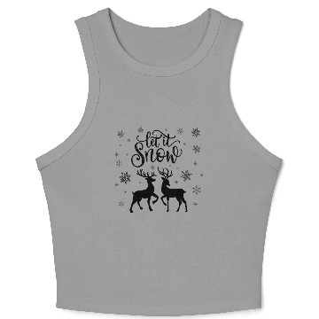Discover Let it snow with deer and snowflakes Crop Tank Top