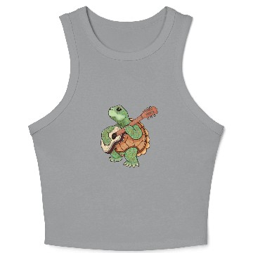 Discover A turtle and a guitar Crop Tank Top