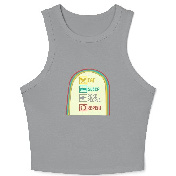 Discover Acupuncture Crop Tank Top, Eat Sleep Poke People Repeat