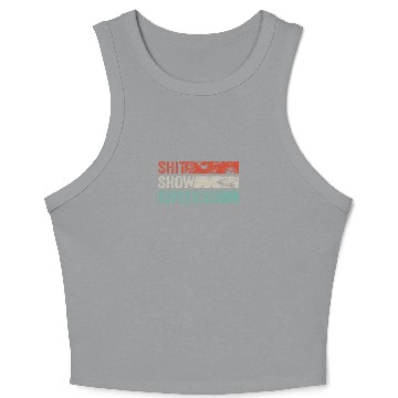 Discover Shit Show Supervisor Funny Mom Boss Manager Crop Tank Top
