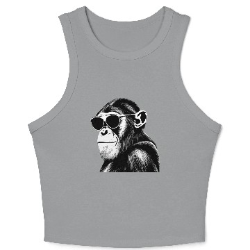 Discover Chimpanzee with sunglasses Crop Tank Top