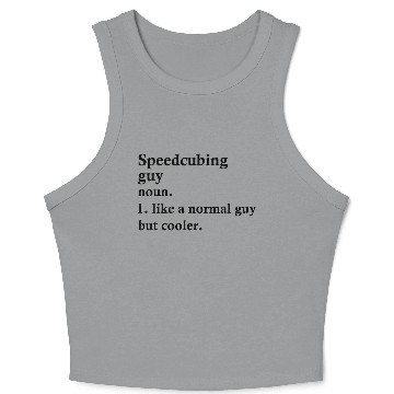 Discover Speedcubing Guy Funny Cuber Definition Crop Tank Top