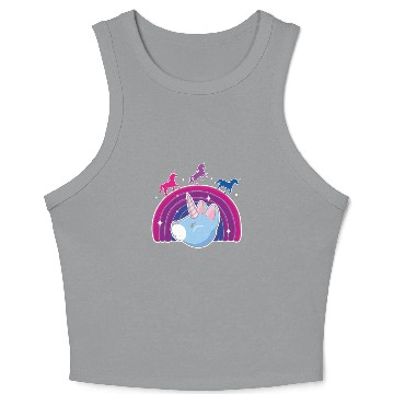 Discover Kawaii Bisexual Pride Unicorn Bi Rainbow Crop Tank Top