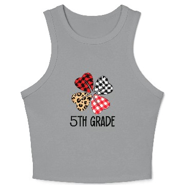 Discover valentines day leopard 5th grade teacher clover Crop Tank Top