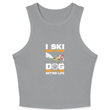 Discover Skiing Skier Dog Crop Tank Top