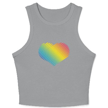 Discover Rainbow Heart (Love / Scribble / PNG) Crop Tank Top