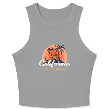 Discover California surfing paradise Crop Tank Top