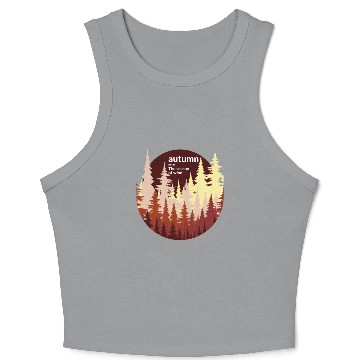 Discover Autumn Forest Sun Crop Tank Top