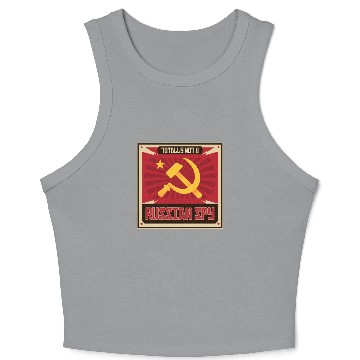 Discover Funny Russian Spy USSR Soviet Union Russia Hammer Crop Tank Top