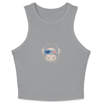Discover Chimpanzee Monkey Orangutan Monkey Head Crop Tank Top