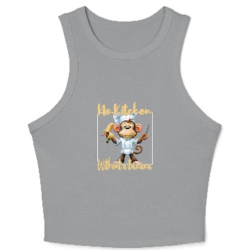 Discover Banana Vibes kitchen monkey Crop Tank Top