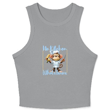 Discover Banana Vibes kitchen monkey Crop Tank Top