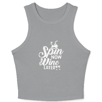 Discover Spin Now Wine Later Crop Tank Top