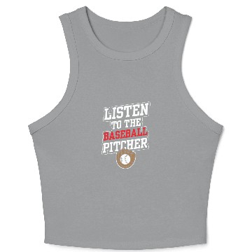 Discover Listen To The Baseball Pitcher Player Hobby Crop Tank Top
