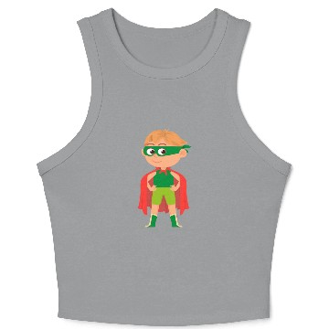 Discover Funny Kid in Superhero Costume Crop Tank Top