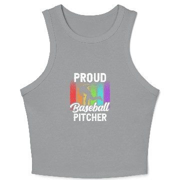 Discover Proud Baseball Pitcher Sayings Player Hobby Crop Tank Top
