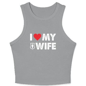 Discover I LOVE MY WIFE Crop Tank Top