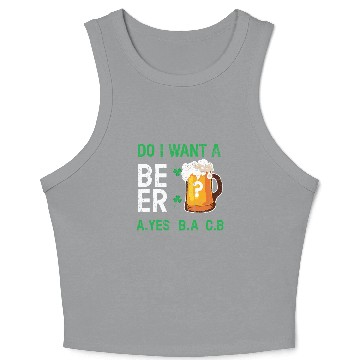 Discover Want Beer Saint Paddy Shamrock Saint Patricks Crop Tank Top