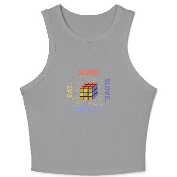 Discover Eat Sleep Solve Repeat Math Speed Cubing Genie Crop Tank Top