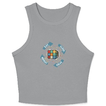 Discover Eat Sleep Solve Repeat Math Speed Cubing Genie Crop Tank Top