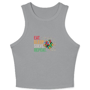 Discover Eat Sleep Solve Repeat Math Speed Cubing Genie Crop Tank Top