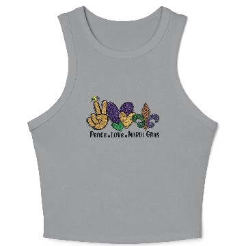Discover PEACE LOVE MARDI GRAS Crop Tank Top