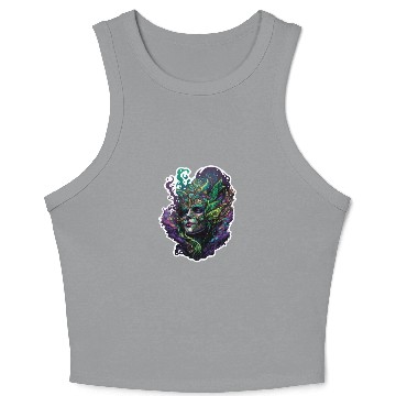Discover Mardi Gras Mask Queen Crop Tank Top