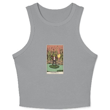 Discover Cottagecore Frog Tarot Card "The FROG" for a Tarot Crop Tank Top