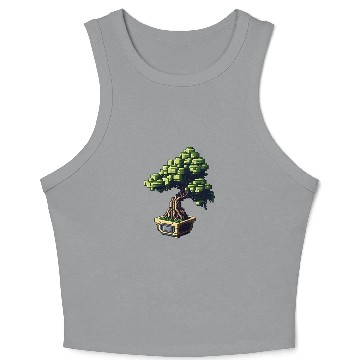 Discover 8 Bit Bonsai Tree Crop Tank Top