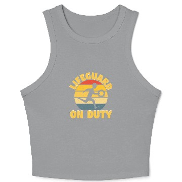 Discover Lifeguard On Duty Distressed Crop Tank Top