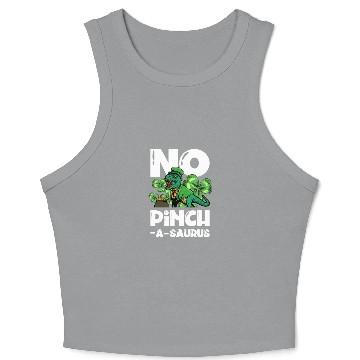 Discover No Pinchasaurus Dinosaur Irish St. Patricks Day Crop Tank Top