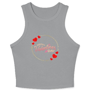 Discover Happy Valentines Day- Ring With Hearts Crop Tank Top