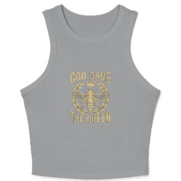 Discover Beekeeping God Save The Queen Honeybees Beekeeper Crop Tank Top