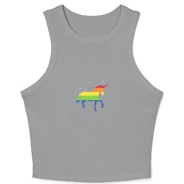 Discover LGBT Unicorn Rainbow Flag Crop Tank Top