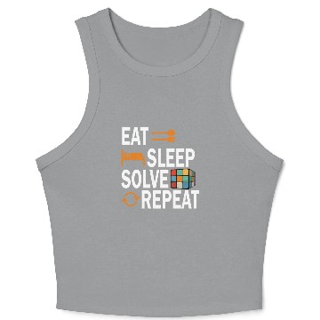 Discover Eat Sleep Solve Repeat Math Speed Cubing Genie Crop Tank Top