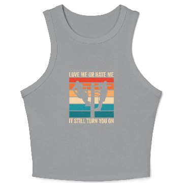 Discover Funny Electrical Lineman Saying Thank A Lineman Crop Tank Top