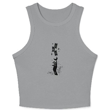 Discover Witchy tarot card design Crop Tank Top