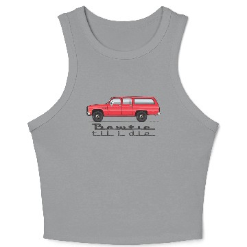 Discover bowtie Cardinal Red Crop Tank Top