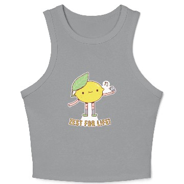 Discover Cute Lemon and Bird Zest For Life Crop Tank Top