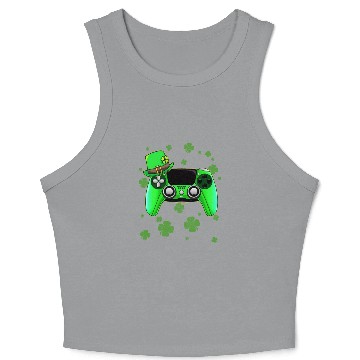 Discover Game Console St Patricks Day Gamer Crop Tank Top