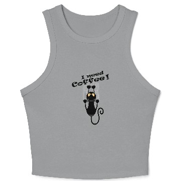 Discover I need coffee! Crop Tank Top