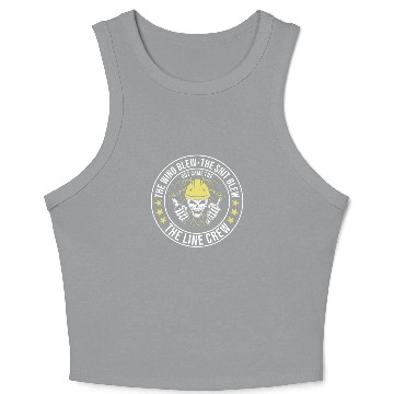 Discover Funny Electrical Lineman Saying Thank A Lineman Crop Tank Top