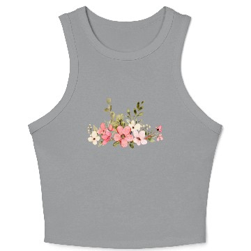 Discover pink flower Crop Tank Top