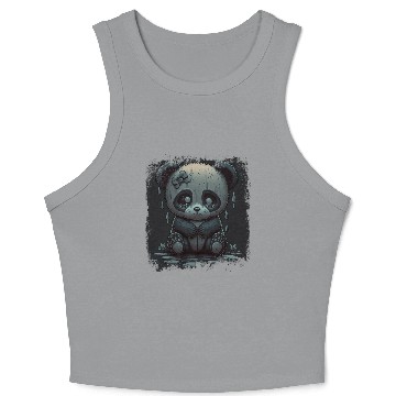 Discover cute sad panda Crop Tank Top